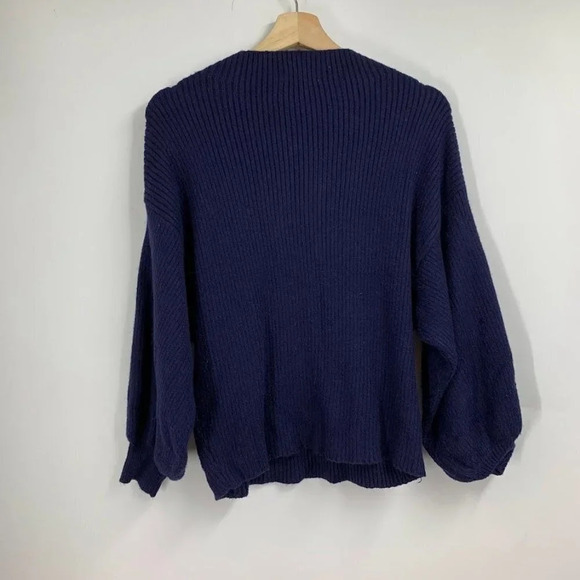 Line & Dot Women's Pullover Ribbed Balloon Sleeve Sweater Size M - Picture 2 of 11